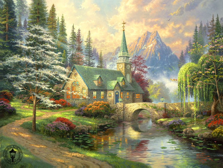 Thomas Kinkade Dogwood Chapel